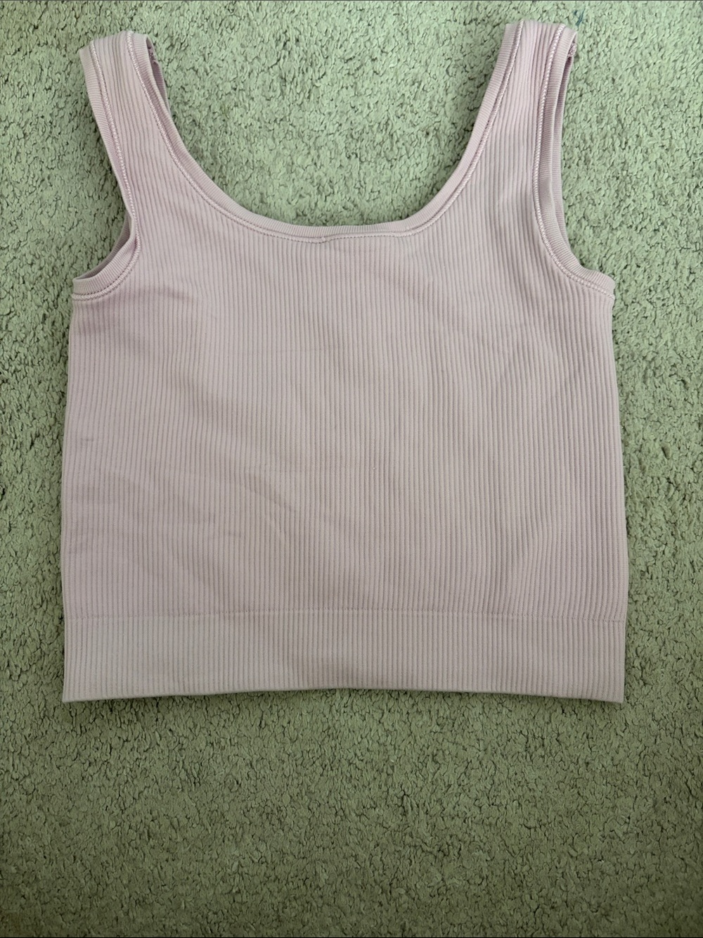 Athleta Ribbed Scoop Tank Top in Pale Mauve